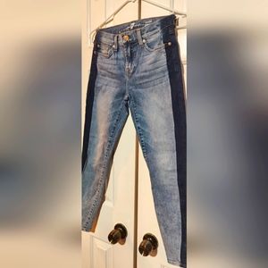 7 for man kind 2-tone skinny jeans